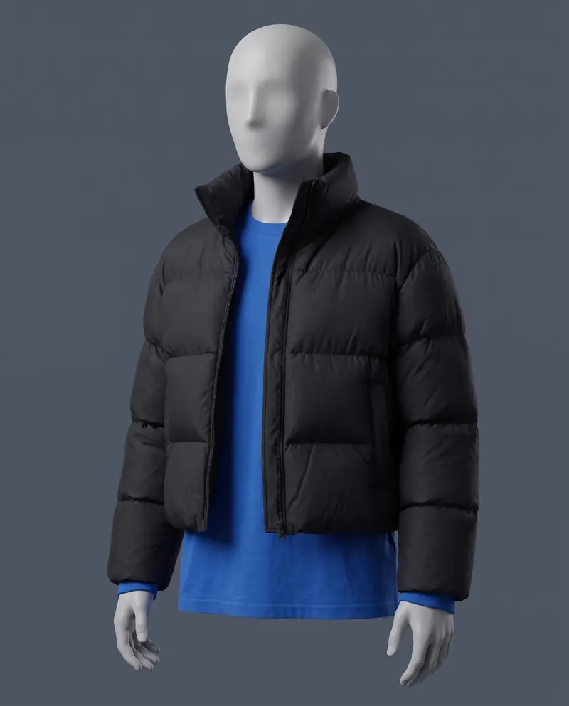 Avatar in Afterglow Longsleeve und 4AM Puffer Jacket vor Slate-Grau